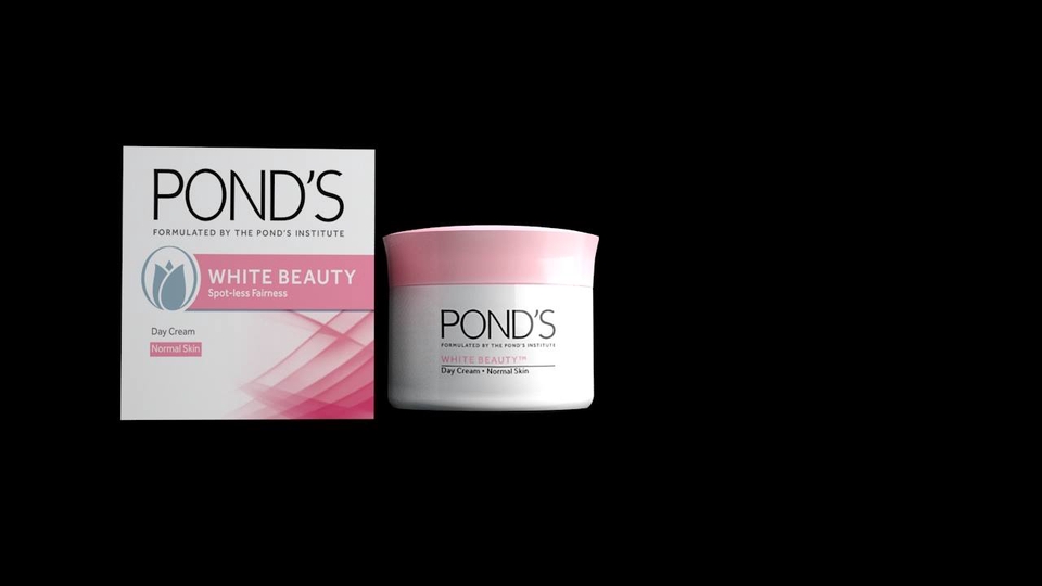 รับปั้นโมเดล 3d สินค้า แพ็คช็อต โมเดลพอนด์ส White Beauty 3D model packshot