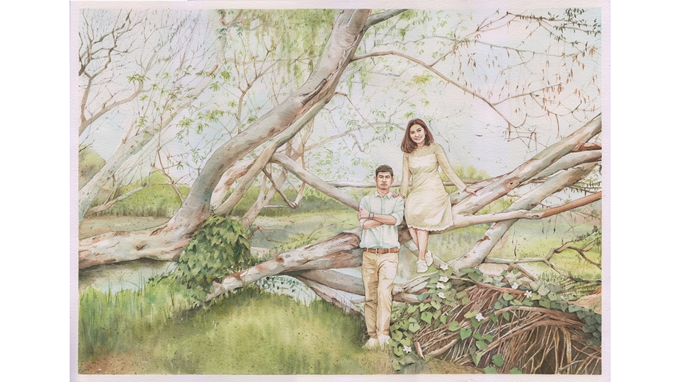 วาดภาพประกอบ - วาดภาพประกอบสีน้ำ ภาพวิวทิวทัศน์ สัตว์เลี้ยง ดอกไม้ - 7