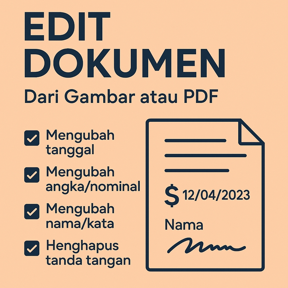 Jasa Lainnya - Edit dan Modifikasi Dokumen dari Gambar atau PDF (Non-Resmi/Mockup/Template) - 2