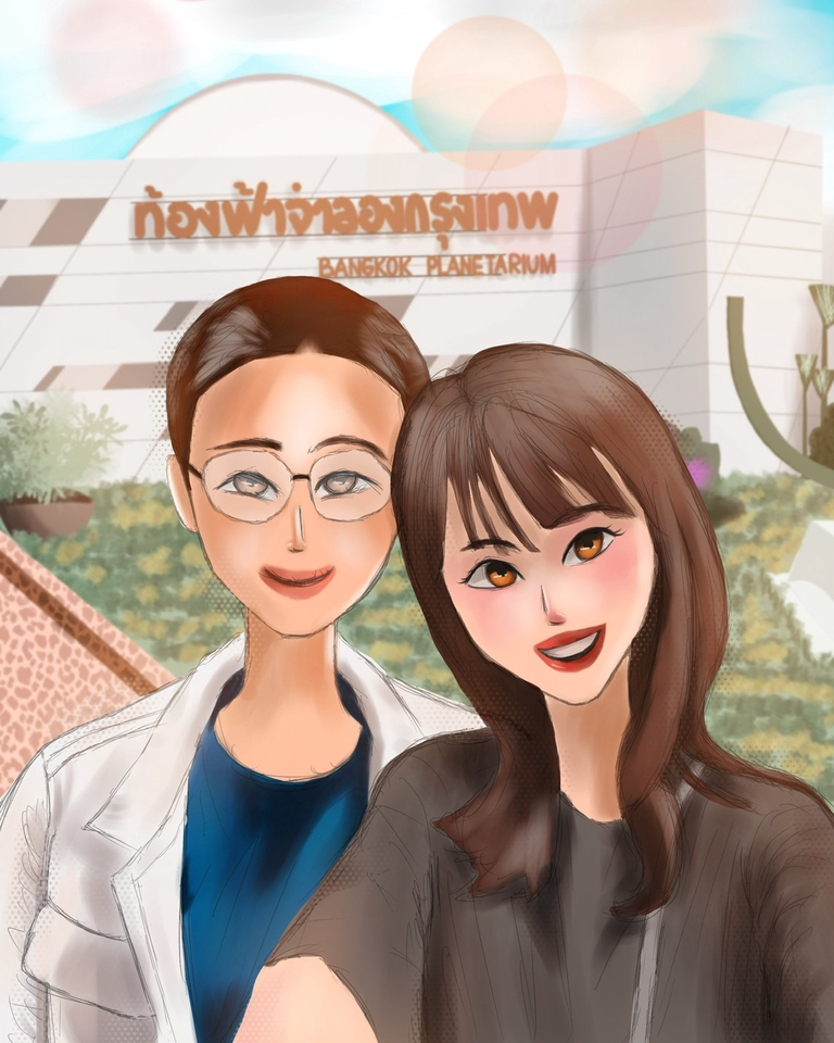 วาดภาพการ์ตูน -  วาด Portrait การ์ตูน (Digital Painting) แนว Stylized - 4