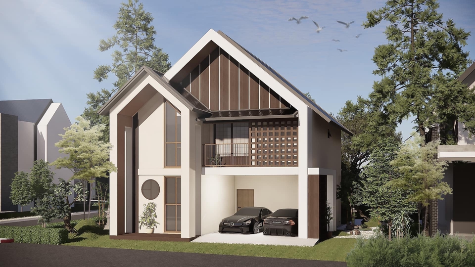 ภาพ perspective ออกแบบบ้าน 3d โมเดลบ้าน 3 มิติ รับเขียนแบบ 3d ราคาถูก