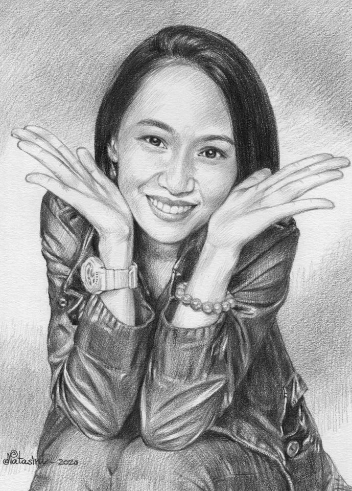 วาดภาพเหมือน Portrait - รับวาดภาพเหมือน งานสีไม้-งานดินสอ ขาว-ดำ - 30