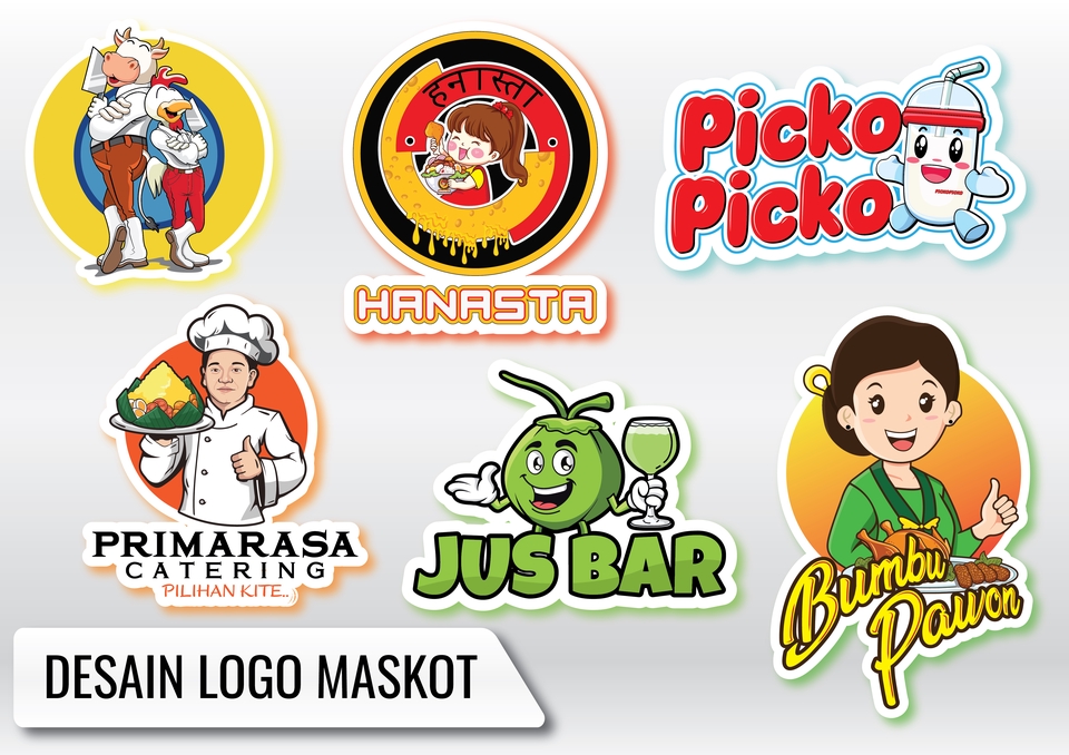 Logo - Edit Logo Maskot Kartun berdasarkan Referensi Contoh dari Buyer - 3