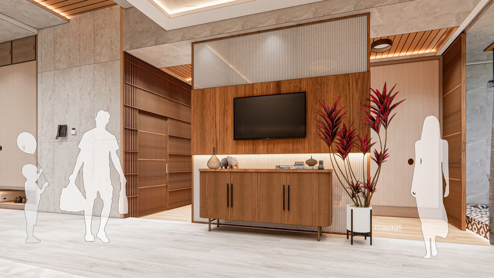 Jasa desain interior rumah minimalis modern dengan ruang tamu dan dapur, desain 3d, rendering 3d, desain interior rumah, desain rumah minimalis modern, desain rumah modern, desain rumah minimalis, jasa desain interior rumah.