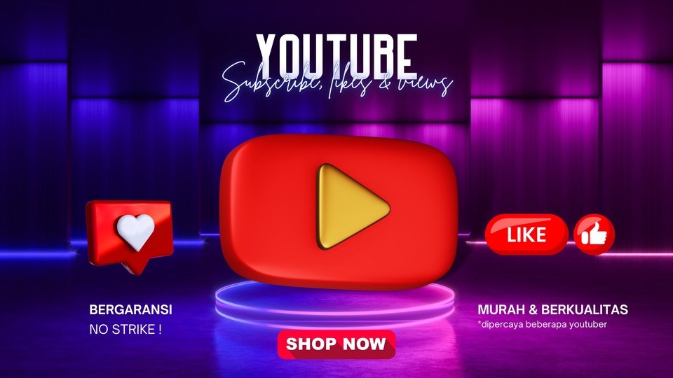 Tambah Followers - YOUTUBE SUBSCRIBERS, LIKES & JAM TAYANG MURAH BERGARANSI - 1