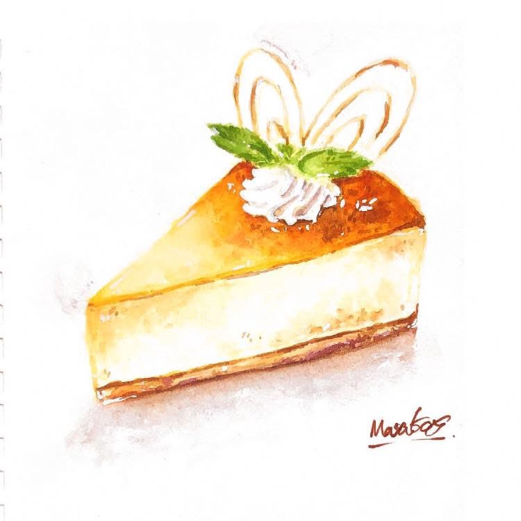 รับวาดภาพประกอบ เค้ก ชีสเค้ก เค้กวันเกิด ภาพประกอบอาหาร วาดภาพประกอบการ์ดอวยพร