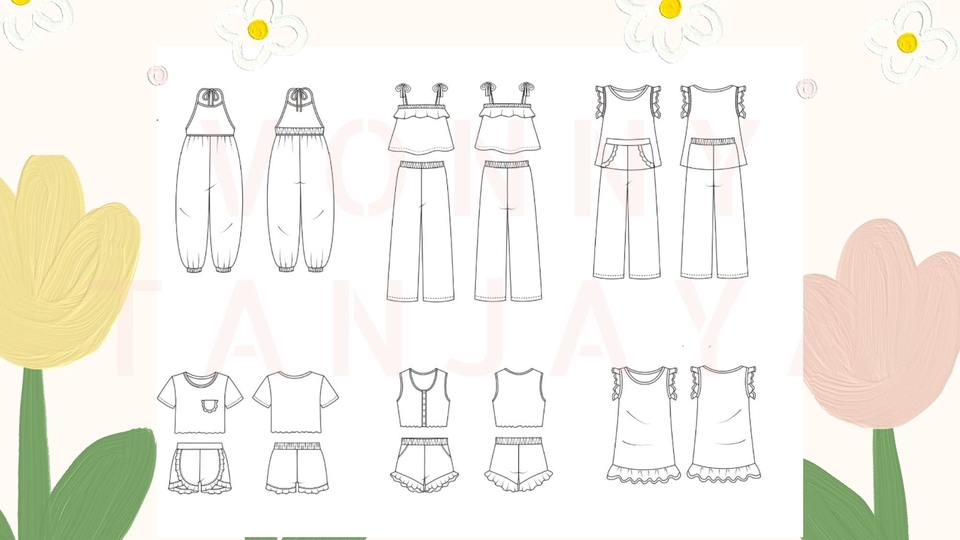 Desain Kaos & Motif - TECHNICAL DRAWING BAJU ANAK, DEWASA WANITA & PRIA - 6