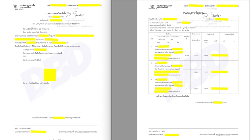 จดทะเบียนการค้าบริษัท - จดทะเบียนบริษัท ห้างหุ้นส่วนจำกัด (Company/Partnership Registration) - 7