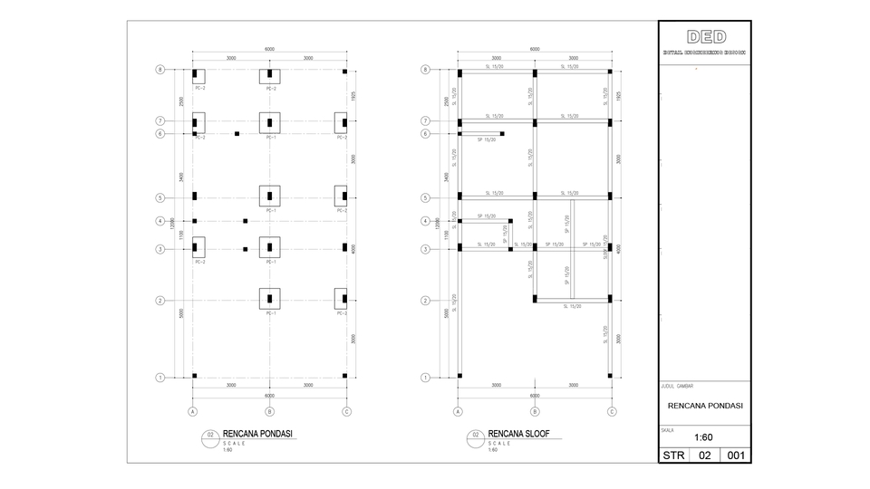 CAD Drawing - Gambar Kerja Rumah Tinggal Mulai dari Rp. 10.000/m2 (Harga bisa dinego) - 8