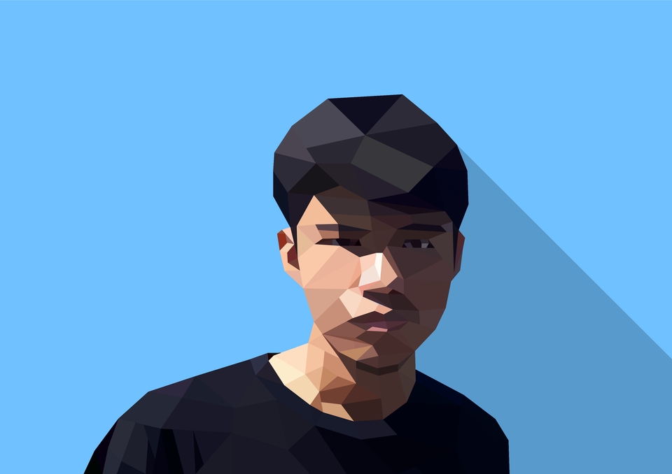 ภาพประกอบเวกเตอร์ - เปลี่ยนรูปภาพเป็น Low Polygon - 3