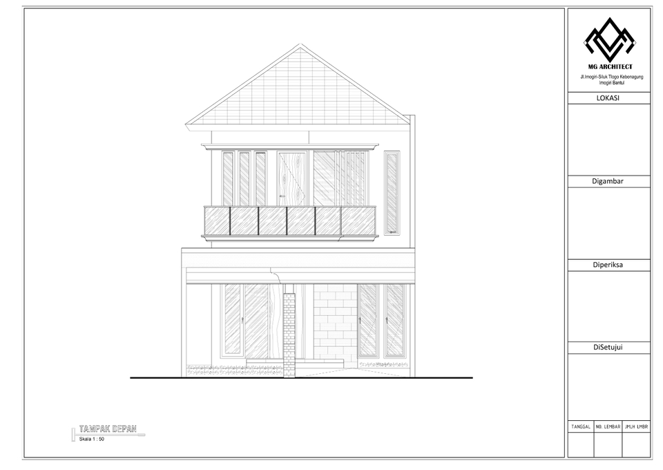 CAD Drawing - Gambar kerja rumah 1 Lantai & 2 lantai - 5