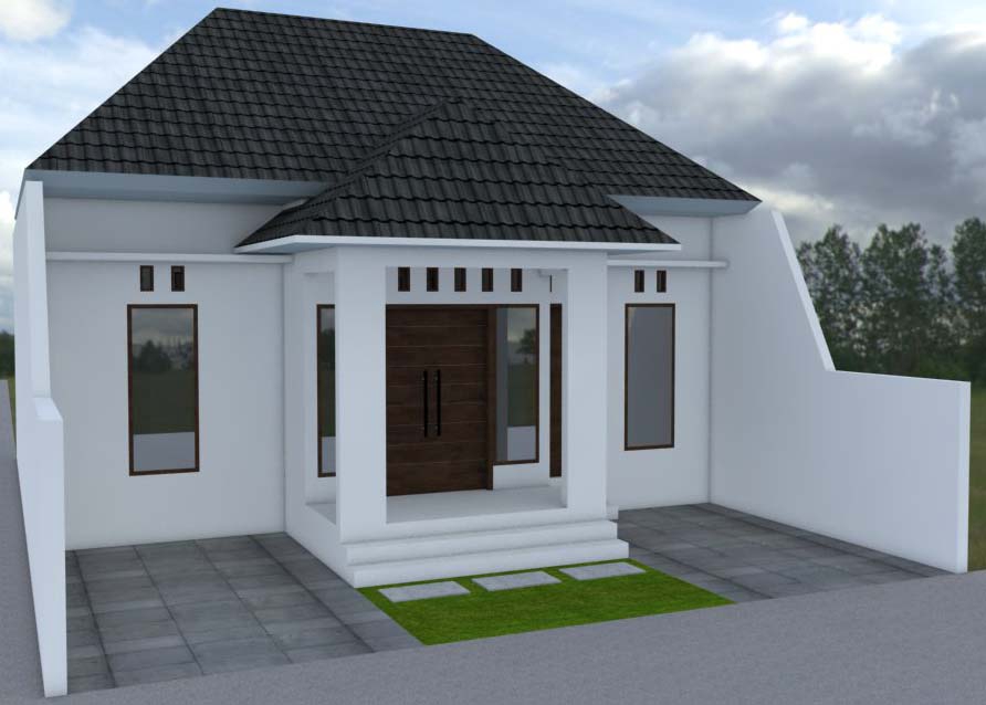 3D & Perspektif - 3d MODELING RUMAH SEDERHANA - 2