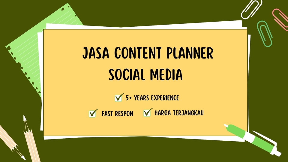 Jasa Content Planner Social Media, layanan pembuatan konten untuk media sosial, Harga Terjangkau, Fast Respon, pengalaman 5+ tahun.