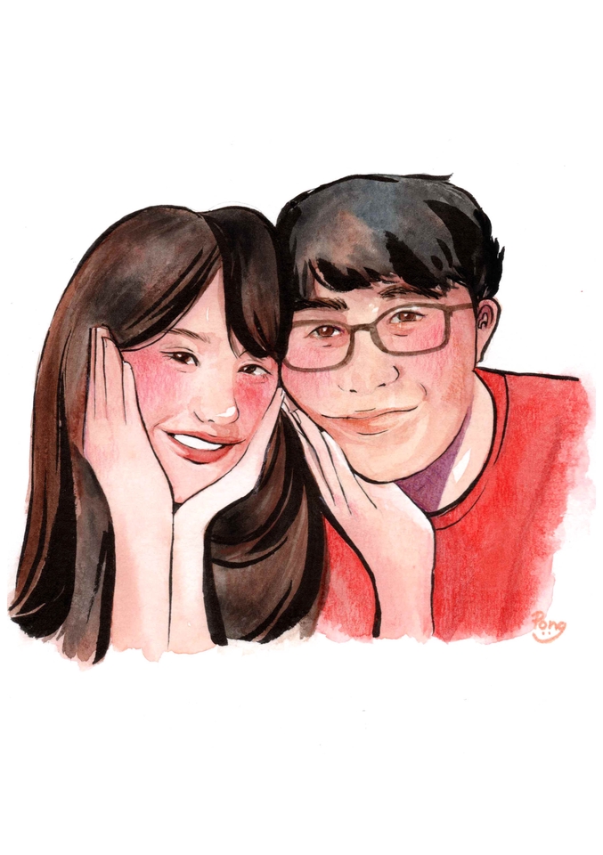 วาดภาพเหมือน Portrait - รับวาดภาพเสมือนจริงบุคคลด้วยสีน้ำ (Watercolor Portrait) - 2