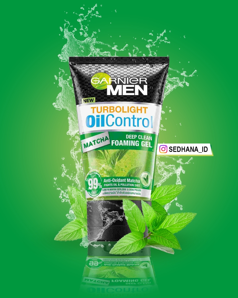 Jasa Fotografi Produk Kosmetik, Garnier Men Turbolight Oil Control Matcha Deep Clean Foaming Gel, Harga Jasa Foto Produk