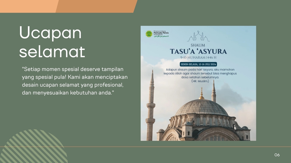 Jasa desain banner instagram untuk promosi tasu'a asyura dengan desain unik dan profesional.
