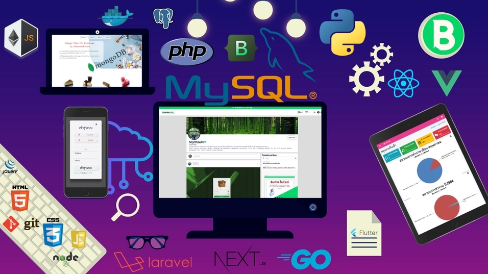 Web Development - รับทำเว็บไซต์ทุกประเภท Web และ Mobile (Android, iOS) ราคากันเอง ดูแลฟรี 1 ปี - 1