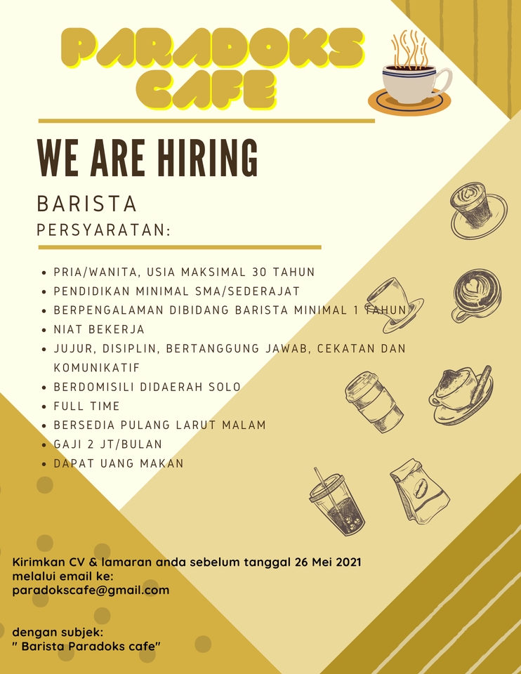 Jasa desain banner online untuk promosi cafe "Paradoks Cafe" dengan desain banner unik dan menarik, siap diposting di instagram.