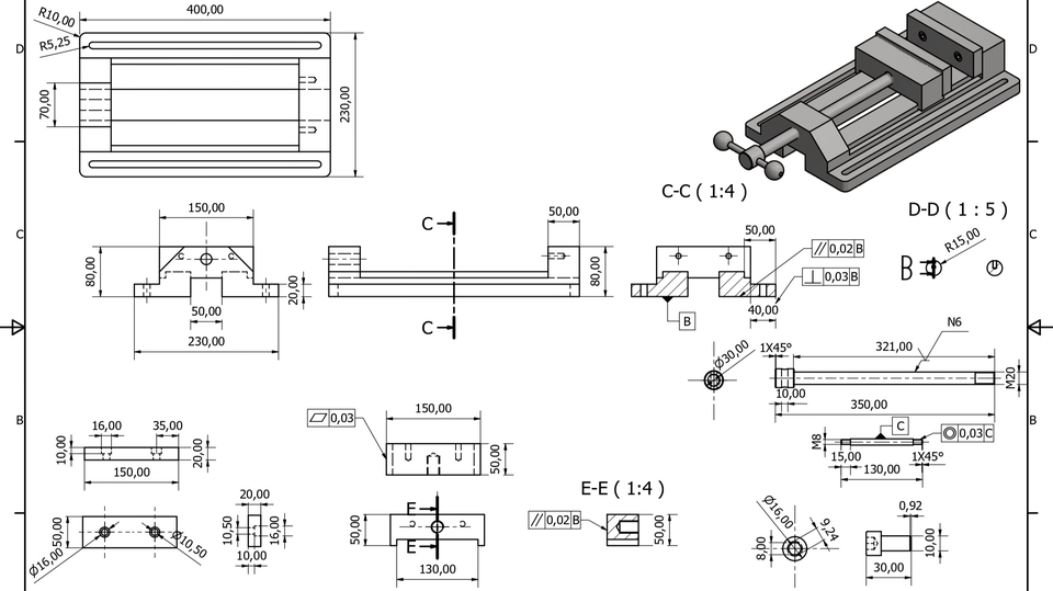 CAD Drawing - Saluran buang (Exhaust manifold) - 1