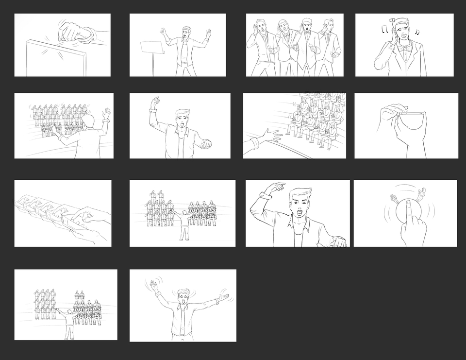 วาด/ออกแบบสตอรี่บอร์ด - รับวาด Storyboard ภาพร่าง//ขาว-ดำ/ภาพสี - 7