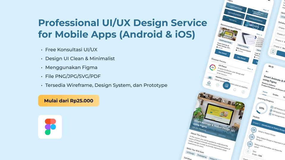 UI & UX Design - UI/UX Design for Mobile Apps (Android & iOS) - Style Clean and Minimalist - 1