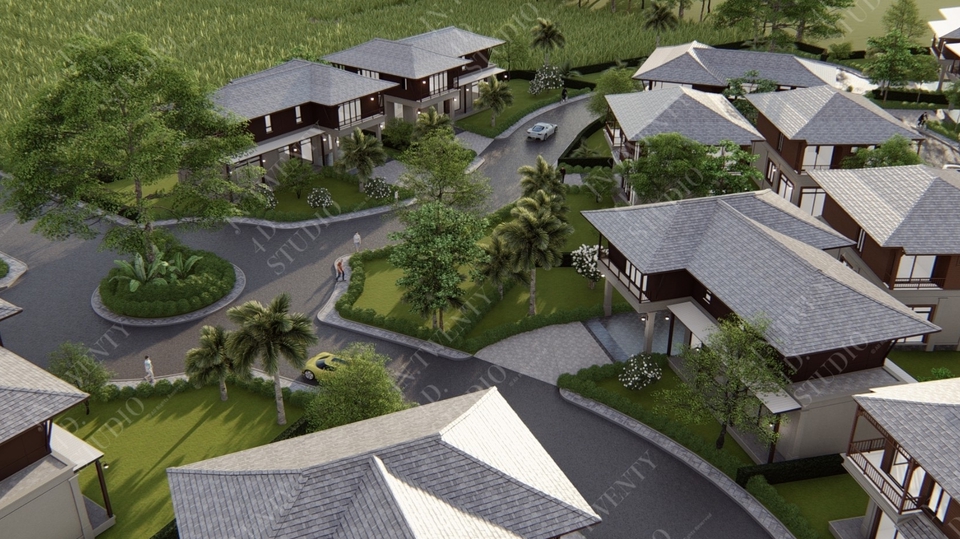 3D Perspective - บริการ 3D rendering ภาพ Perspective ผังโครงการ (Bird eye view) /ภายนอก/ภายใน - 1