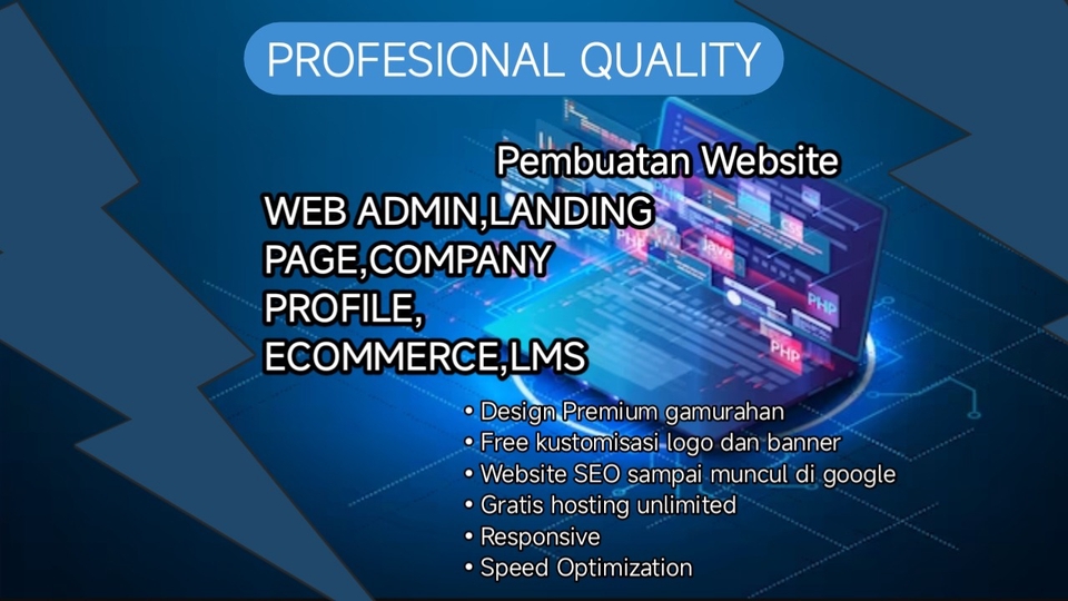Jasa Pembuatan Web Ecommerce, landing page, dan Web Admin, LMS,Company Profile