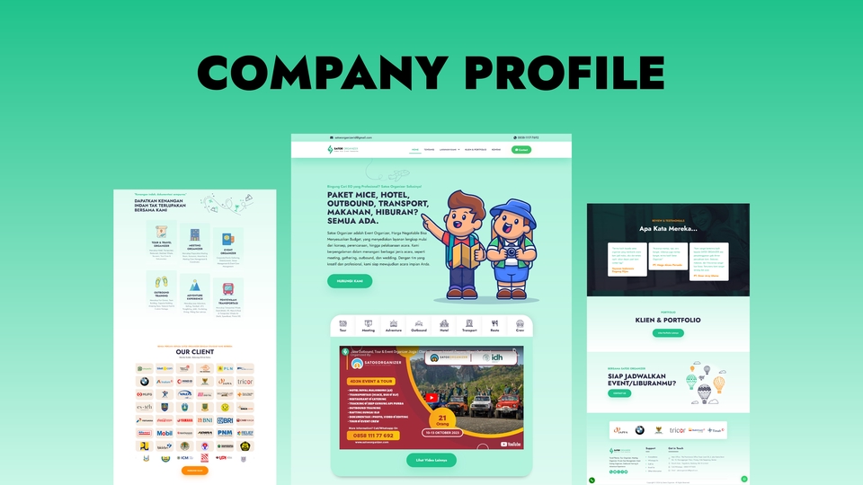 Jasa pembuatan website company profile dengan desain profesional dan modern. Harga pembuatan website company profile terjangkau.
