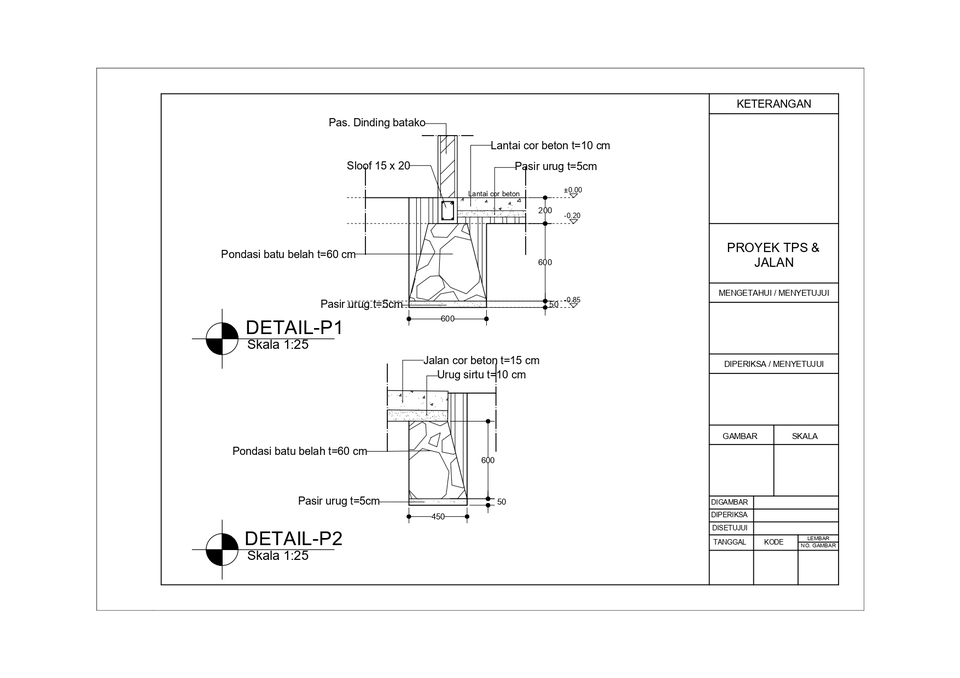 CAD Drawing - GAMBAR KERJA RUMAH SEDERHANA / TUGAS SEKOLAH-KULIAH / DLL - 3