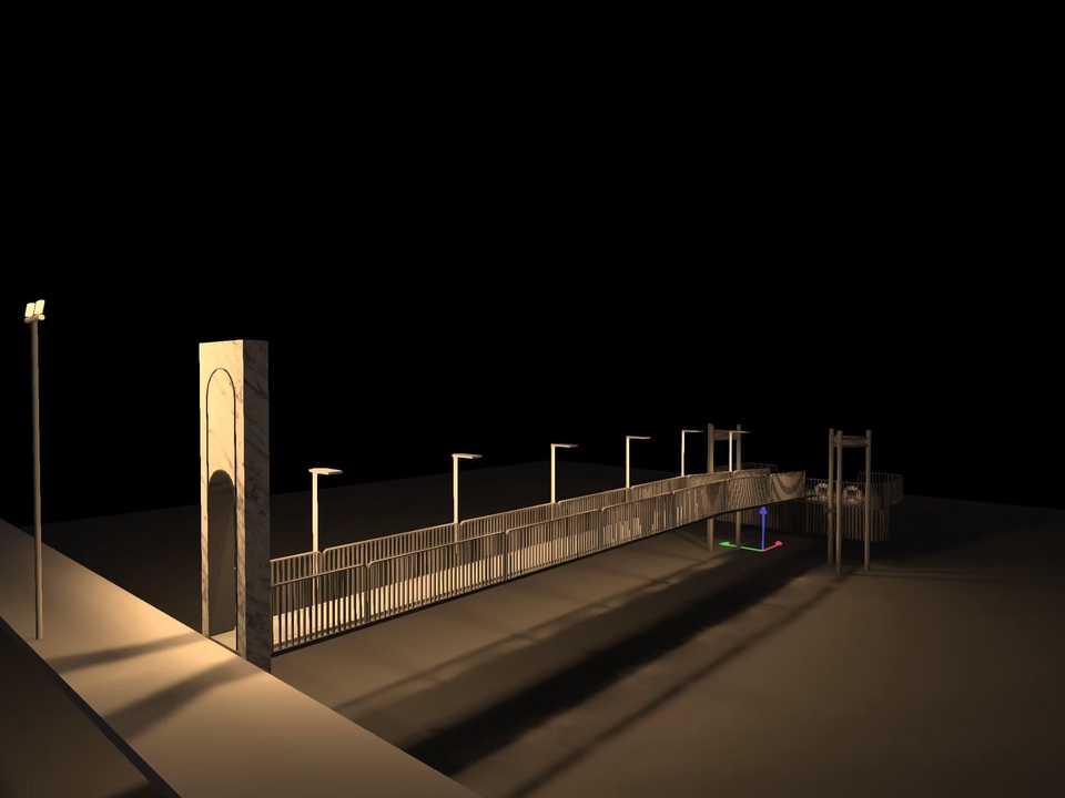 ออกแบบแสงสว่าง ระบบไฟฟ้า บนสะพานลอย ผลงานออกแบบแสงสว่างของนักออกแบบ