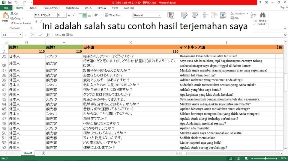 Penerjemahan - Penerjemah Bahasa Jepang-Indonesia Teks Sederhana & Sulit - 3