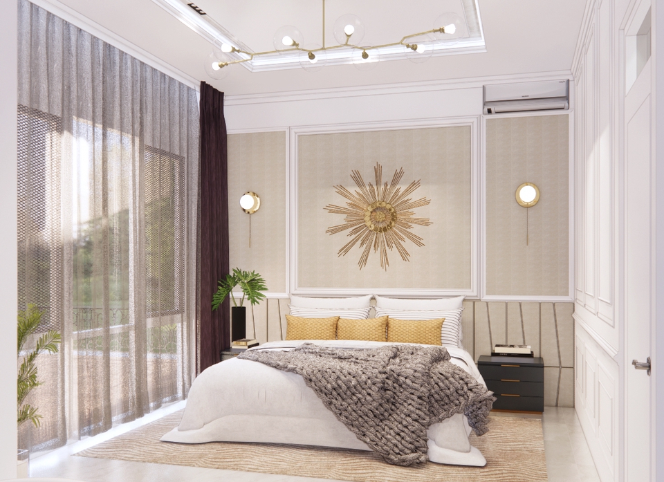 Desain interior kamar tidur minimalis dengan nuansa klasik untuk inspirasi desain rumah anda.