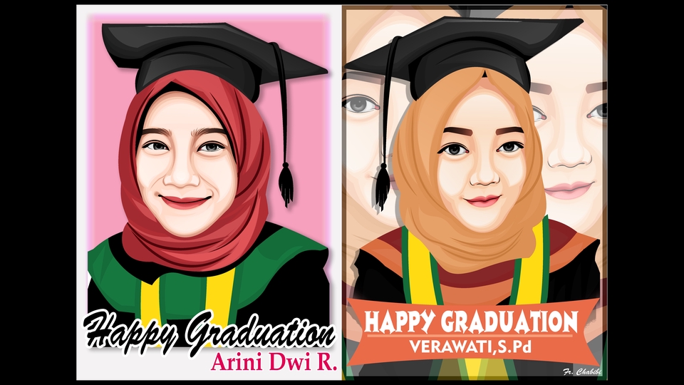 Gambar Potret - Ilustrasi Kartun Wisuda Murah - 1