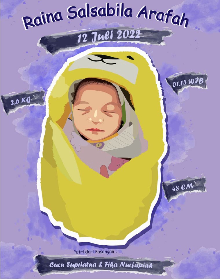 Jasa pembuatan karikatur wajah anak perempuan untuk ilustrasi desain vektor