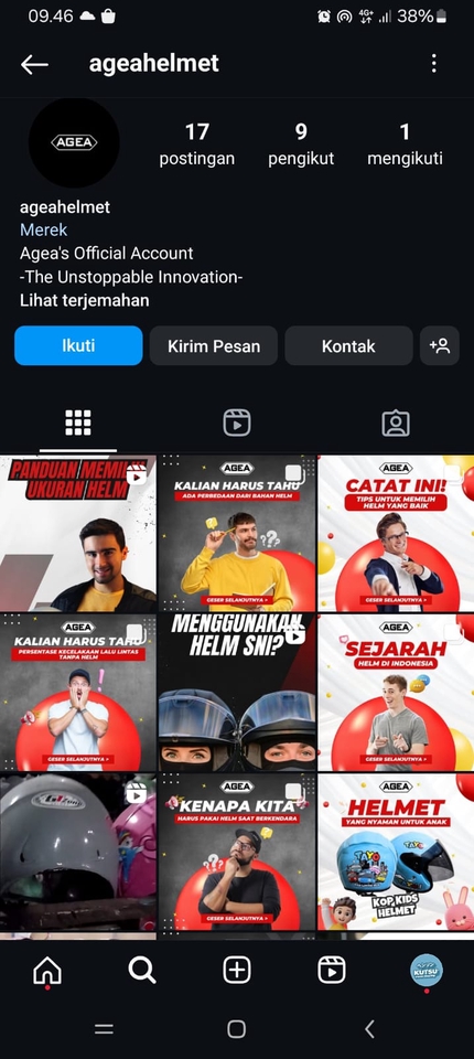 Jasa desain banner instagram untuk toko online helm - Ahea Helmet