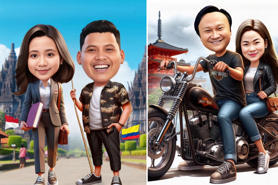 Karikatur - Desain Karikatur 4d untuk 1 wajah - 5