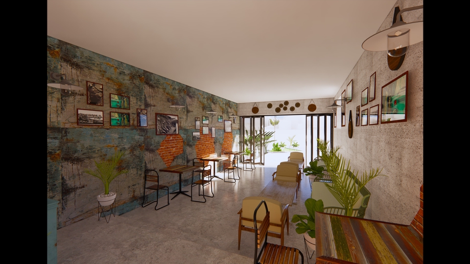 3D & Perspektif - DESAIN INTERIOR CAFE, RUMAH TINGGAL,TOKO, KANTOR, DLL - 3