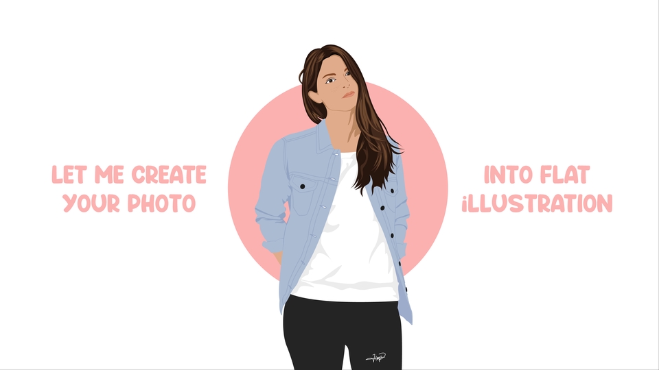 Gambar Potret - Design Flat Illustration - 5