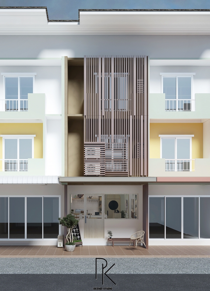 ออกแบบตกแต่งภายนอกอาคาร Render ภาพ3D…
