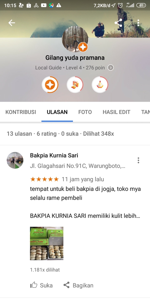 Memberi Review - REVIEW GOOGLE MAPS - 5 akun + foto, 1 hari jadi - 9