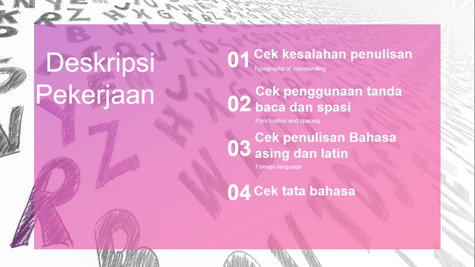 Jasa Proofreading: Cek Kesalahan Penulisan, Tanda Baca, dan Bahasa Asing dan Latin