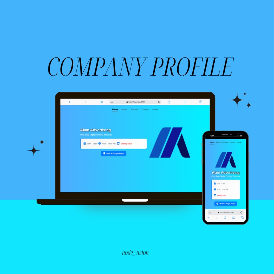 Jasa pembuatan website company profile dengan desain profesional dan responsif untuk meningkatkan branding bisnis Anda.