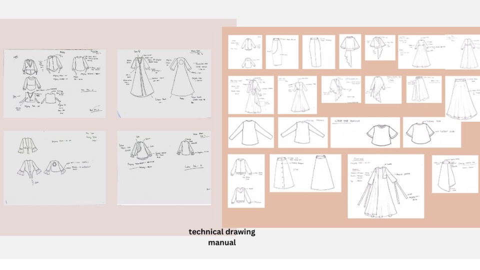 Desain Kaos & Motif - Desain Fashion | per-look = atasan + bawahan / dress + outer - 5