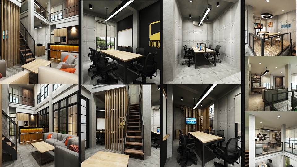 3D & Perspektif - JASA DESAIN INTERIOR OFFICE, KANTOR, OPEN SPACE WORKING - 13