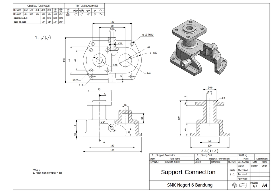 CAD Drawing - Parametric 3D Modeling, Sheet Metal, 2D Detail Drawing - Autodesk Inventor - 20