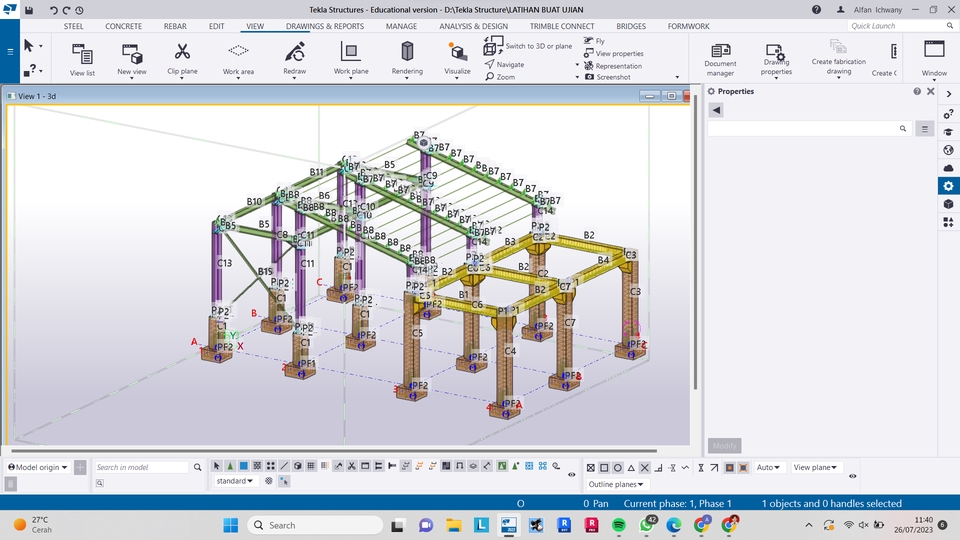 3D & Perspektif - Jasa pemodelan desain 3d bangunan baja/beton menggunakan software Tekla Structures - 7