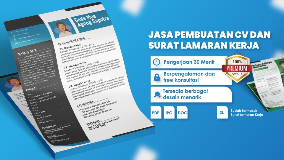 Jasa Desain CV (Curriculum Vitae) & Portofolio - CV dan Surat Lamaran Kerja Profesional | CV Kreatif dan ATS Friendly