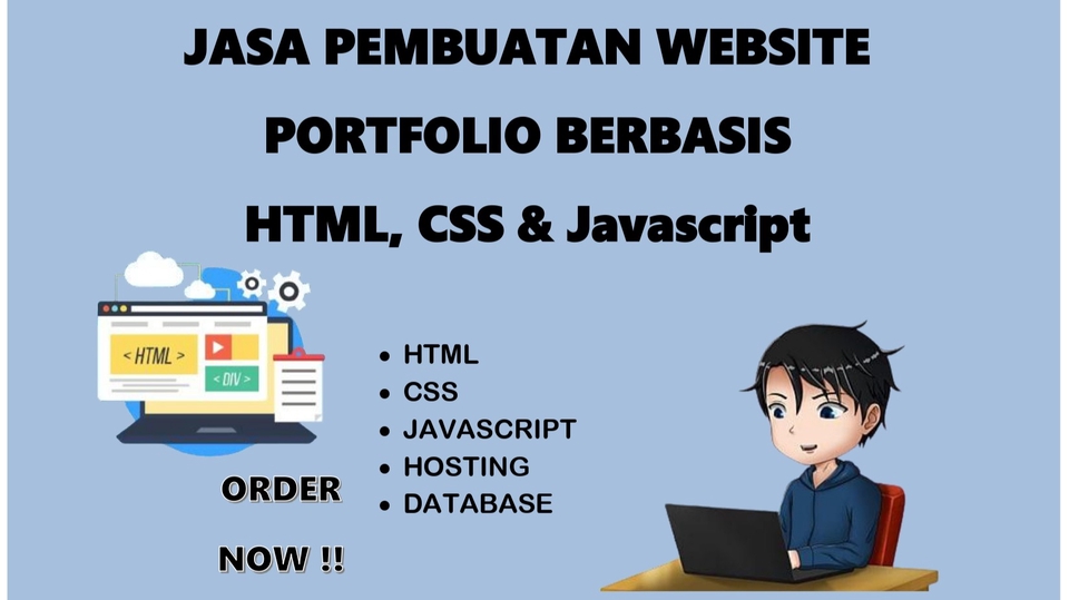 Web Development - KHUSUS JASA PEMBUATAN WEBSITE PORTFOLIO berbasis HTML, CSS & Javascript  - 1