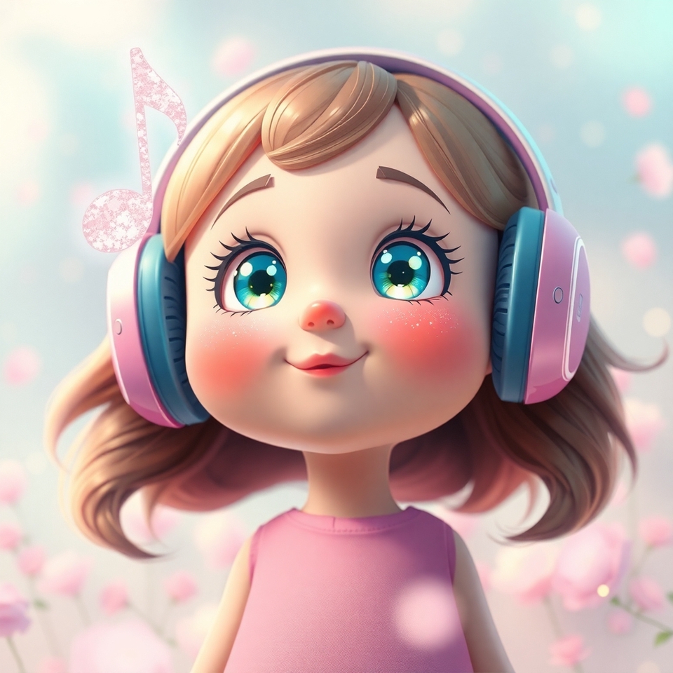 รับวาดการ์ตูนน่ารัก  วาดการ์ตูน3D  เด็กหญิงน่ารักใส่หูฟัง  วาดอนิเมะ  ภาพวาดการ์ตูนสไตล์ญี่ปุ่น