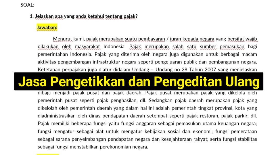 Pengetikan Umum - Pengetikkan dan Pengeditan Dokumen dalam 1 hari - 1